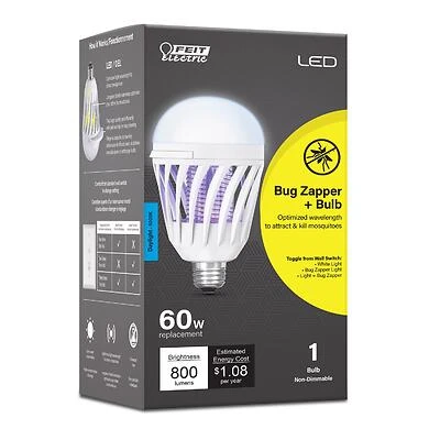 Feit Electric C60/950CA/BZLED Bug Zapper LED Bulb, 9W (60W Equiv), Daylight, E26