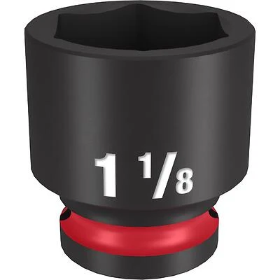 Shockwave 1-1/8 In. X 1/2 In. Drive Sae 6 Point Standard Impact Socket