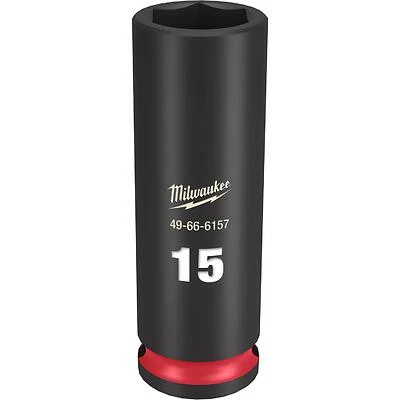 Shockwave 15mm X 3/8in Drive Deep 6 Point Impact Socket 1 Pk - Model 49-66-6157