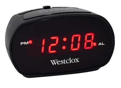 Westclox 71043 Digital Plug-In Alarm Clock, Black