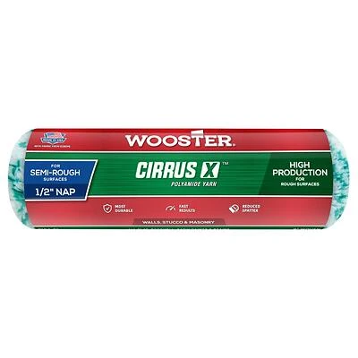 Cirrus X Polyamide Fabric 9 In. W X 1/2 In. Nap Roller Cover 12 Pk