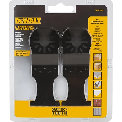 Oscillating Tool Blades, Carbide, 1-1/4 In., 2-Pk.