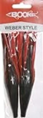 BOONE BAIT CO. Boone Tuna Tail Weber Style Skirt (Pack of 2), Red/Black