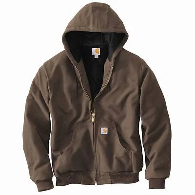 Men's Quilted Flannel Lined Duck Active Jacket - 3xl - Coffee Brown