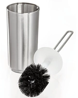 Steel Handle Bowl And Brush Holder Set, 16 In Height, Silver