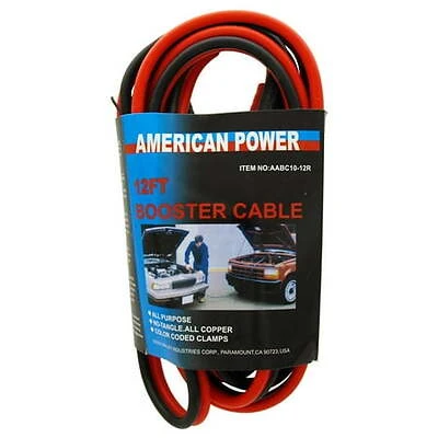 12' Booster Cable - 10 Gauge Heavy Duty