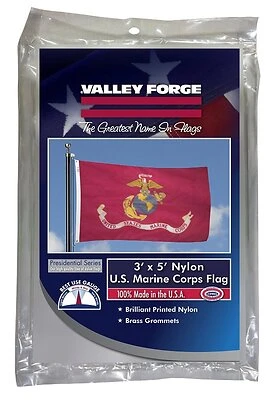 Valley Forge BTUSMC3 Nylon Marine Corps Flag, 3 Ft. X 5 Ft.
