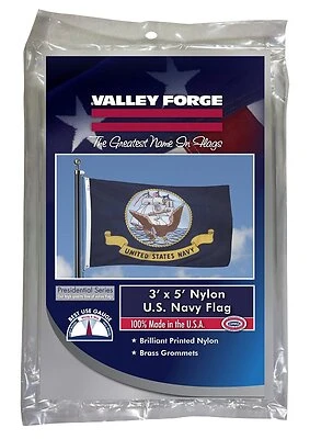 Valley Forge Navy Military Flag, 3 Ft. X 5 Ft., Nylon