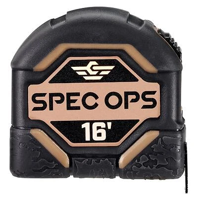 Spec Ops Spec-tm16 Tape Measure, 16 ft. x 2.62 in., Black