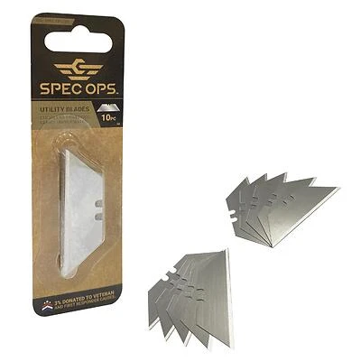 Spec Ops Spec-K1-Blade10 Utility Blade, 2.5 In., High Carbon Steel, 10-Pack