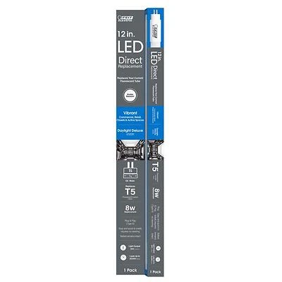 Feit T512/865/LED T5 Bi-Pin Linear LED Lamp, Daylight Deluxe, 12 In.