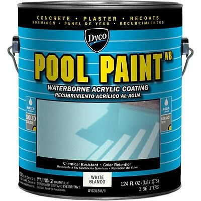 Swimming Pool Paint, Acrylic, White, Gallon