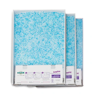 Scoopfree Disposable Crystal Litter Tray 3 Pk, 14.6 In W, Blue, Pac00-14231