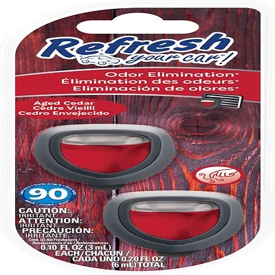 Refresh Your Car RMD280-6AME Aged Cedar Mini Car Diffuser, 0.1 Oz Liquid