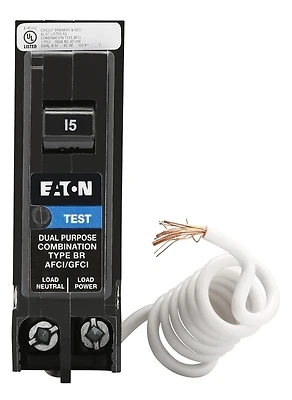 15 Amp Single Pole Dual Function Circuit Breaker Brn115df