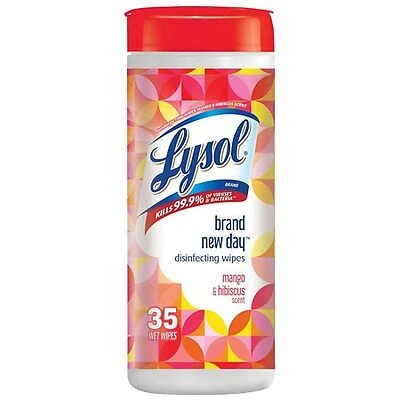 Lysol Brand New Day Disinfecting Wipes, Mango & Hibiscus, 35 Ct