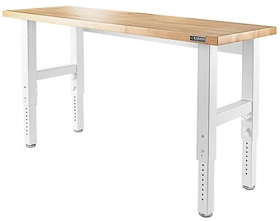 72-in W X 28-in H Adjustable Hardwood Work Bench With Steel Legs