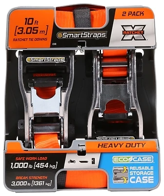 2-pack 1.25-in X 10-ft Ratchet Tie Down, 1000 Lb Capacity, Model 340