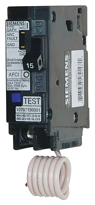 Qa115afc 15 Amp Arc Fault Circuit Interrupter Breaker, 120v Plug-in