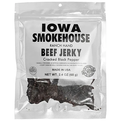 Cracked Black Pepper Beef Jerky 2.4 Oz Bag - Gourmet Snack