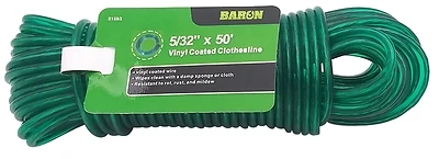 Baron 51503 Vinyl Coated Clothesline, #5, Green, 50 Ft