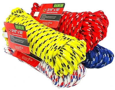 Baron 52617 Diamond Braided Polypropylene Rope, 1/2 In X 100 Ft