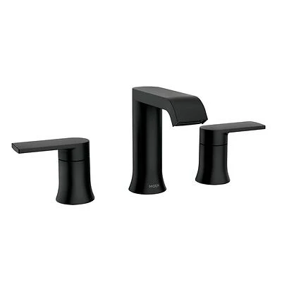 Moen 84763BL Genta Matte Black Bathroom Faucet, Widespread, 2-Handle