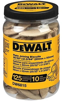 Dw6815 No. 10 Size Biscuit Joining Plates - 125 Count