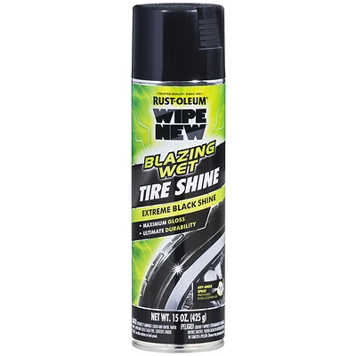 Rust-Oleum 365324 Wipe New Blazing Wet Tire Shine, 15 Oz Aerosol Spray