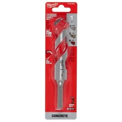 1 In. X 4 In. X 6 In. Carbide Hammer Drill Bit For Concrete And Masonry