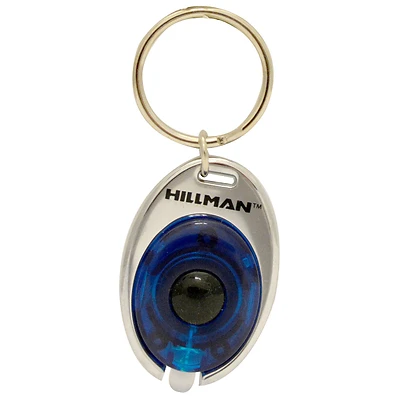 Hillman 713170 Metal Decorative Key Ring With LED Light, Assorted