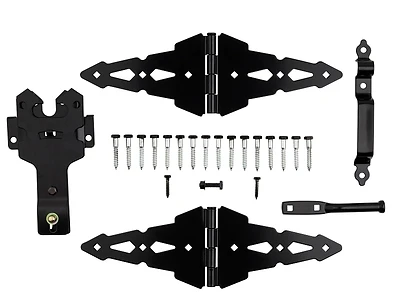 Black Gate Hardware Kit, Model N109-306, Heavy-duty Steel