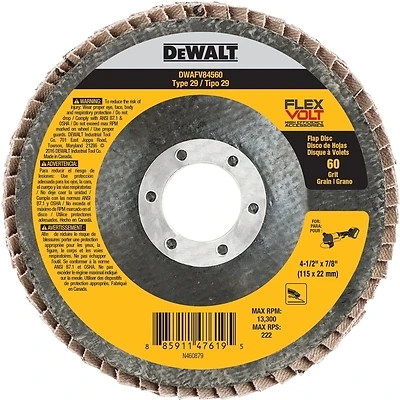 DeWalt DWA8281 Ceramic Flap Disc, 60 Grit, 4-1/2 In.