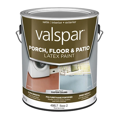 Satin Clear Base 2 Latex Porch, Floor & Patio Paint 1 Gallon