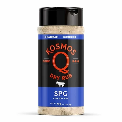 Kosmos Q RUB-SPG-SHK SPG Beef Dry Rub, Salt Pepper Garlic, 12 Oz