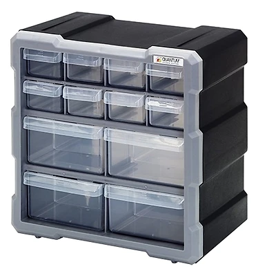 12-drawer Clear Plastic Parts Drawer Cabinet - Model Pdc-12bk