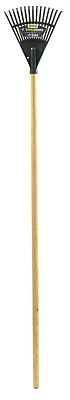 Rugg PP08 Poly Shrub Rake, 15-Tine, 8 In W, 48 In Hardwood Handle