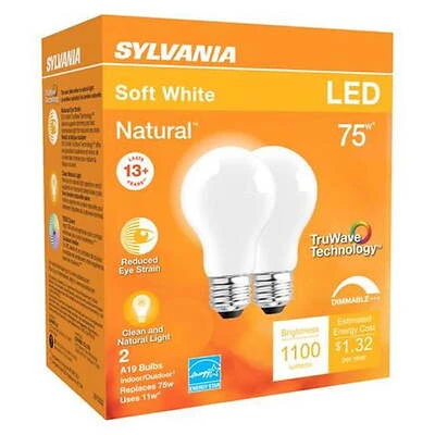 Truwave A19 Led Bulb 11w 1100 Lumens 5000k Dimmable E26 Base 2 Pk