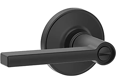 J40-sol-col Solstice Privacy Door Lever Set With Colton Trim - Matte Black