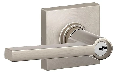 Schlage J54-sol-col Solstice Single Cylinder Keyed Entry Door Lever Set In Satin Nickel