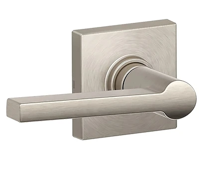 Schlage J10-sol-col Solstice Passage Door Lever Set With Colton Trim In Satin Nickel