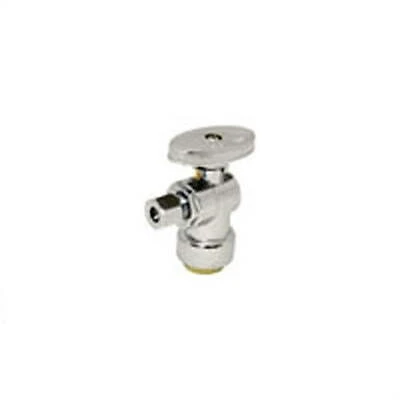 Lf944ar 1/2" Push X 1/4" Comp Chrome Plated Quarter Turn Angle Valve