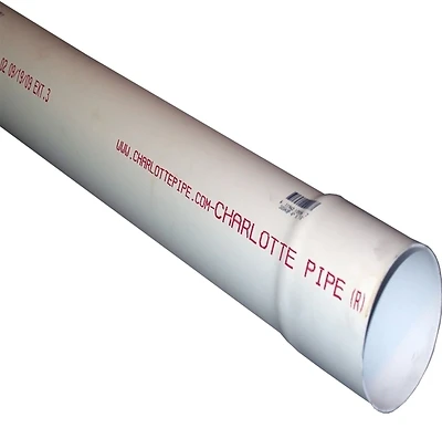 4 In. X 10 Ft. Solid Pvc Drain And Sewer Pipe, Belled End