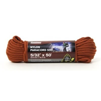 448671 5/32 In. X 50 Ft. Paracord 550 Nylon Rope - Red