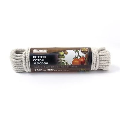 342031 1/4" X 50' Cotton Smooth Braid Sash Cord