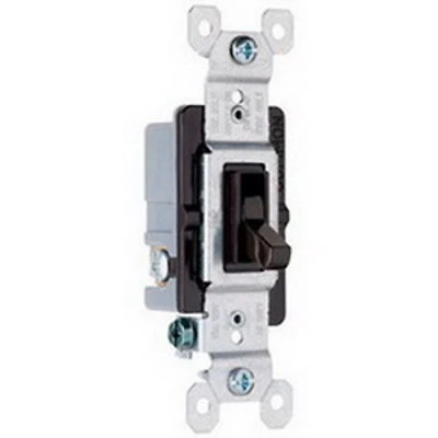 663-g 3-way Grounding Toggle Switch, 15 Amp, 120 Volt, Brown