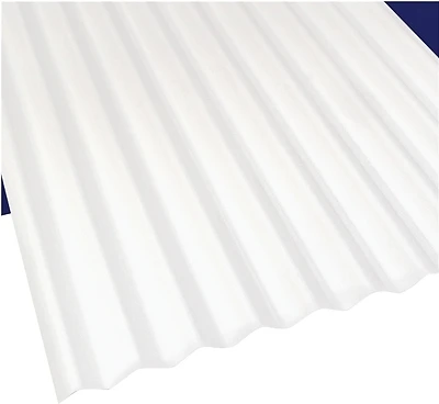 Sun-n-rain 26 In. W X 10 Ft. L Pvc White Corrugated Roofing Panel, Model 103693, 10 Pk