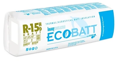 R-15 Kraft Faced Fiberglass Insulation Batt 15 In. X 93 In. - Ecobatt