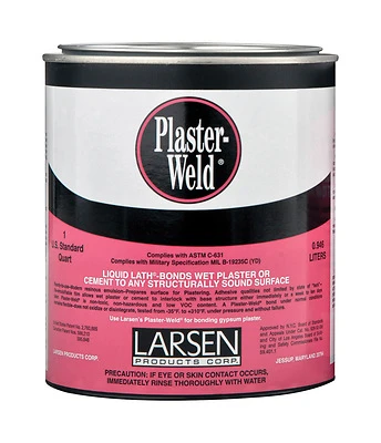 Larsen PWQT12 Plaster-Weld Bonding Agent, PVA Homopolymer, 1 Qt