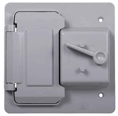 Bell PTC521GY Weatherproof Toggle Cover, 2-Gang, Polycarbonate, Gray